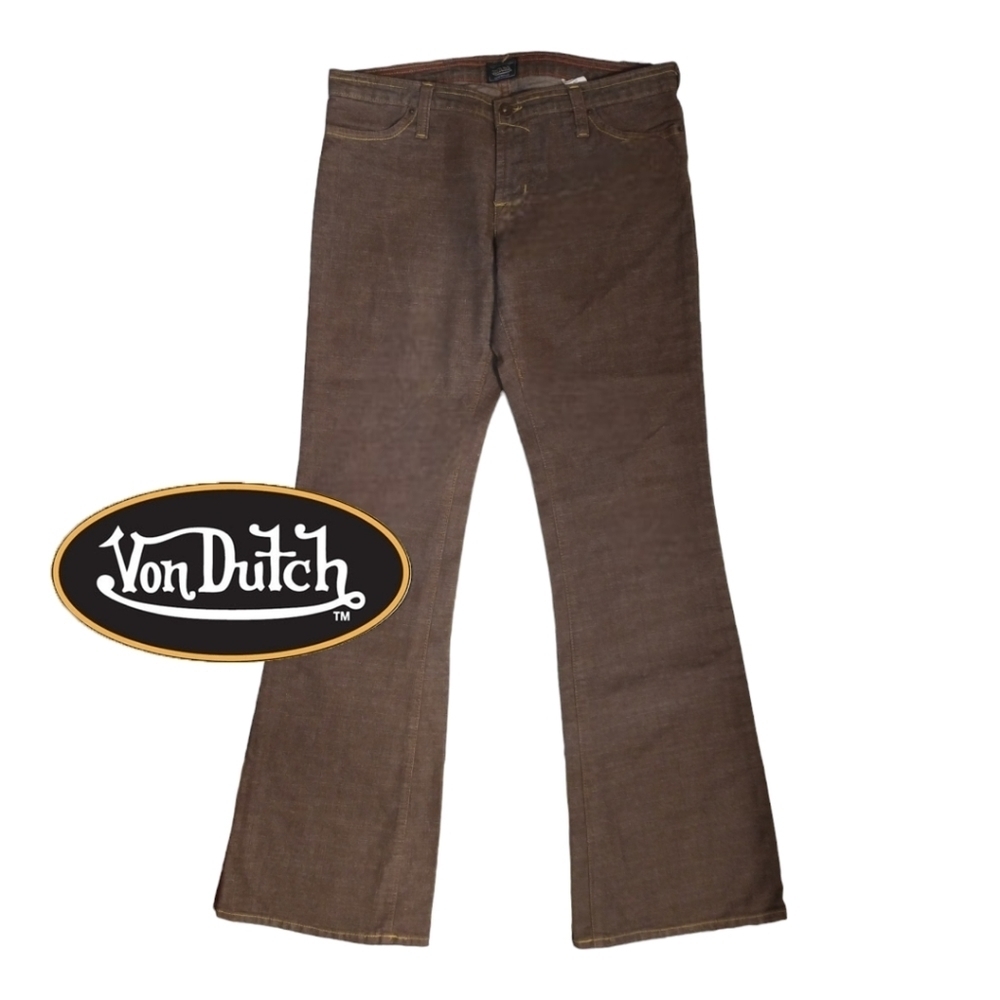 Nwot Von Dutch Kustommade Originals size 30 Brown straight leg wide leg flare